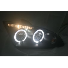 Ford Focus 05-07 Black Projector Headlamp w Ring